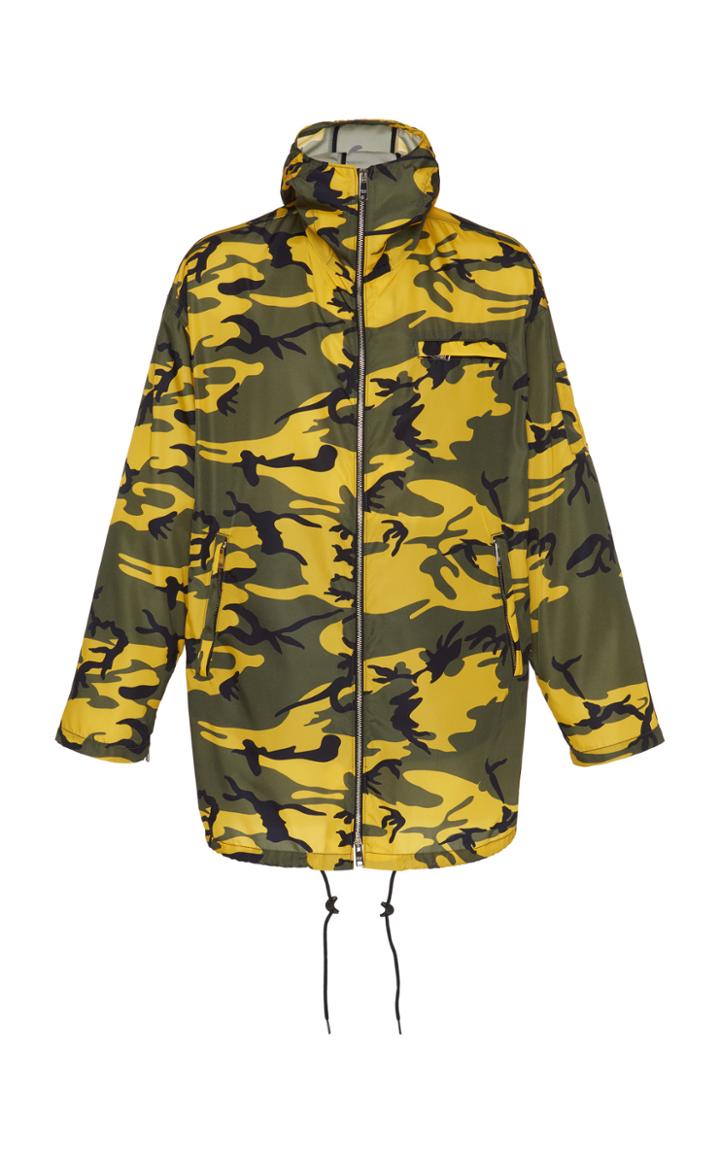 Prada Printed Hooded Gabardine Jacket