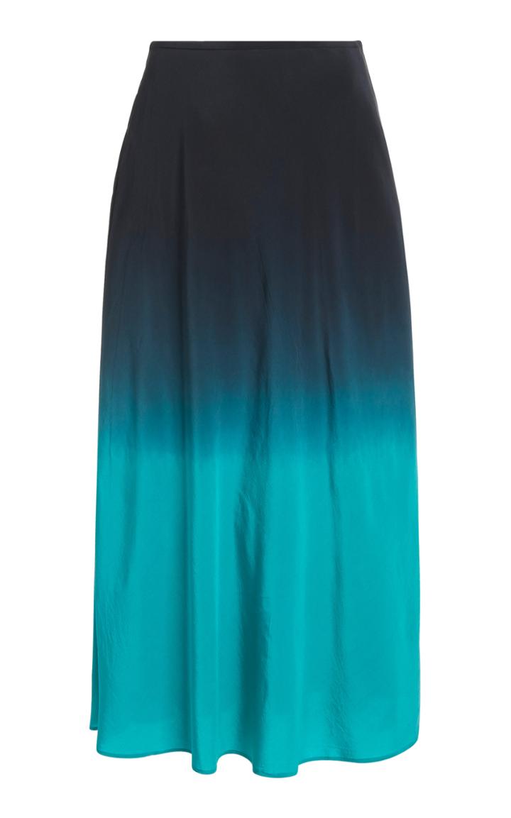 Rixo Kelly Ombre Silk Midi Skirt