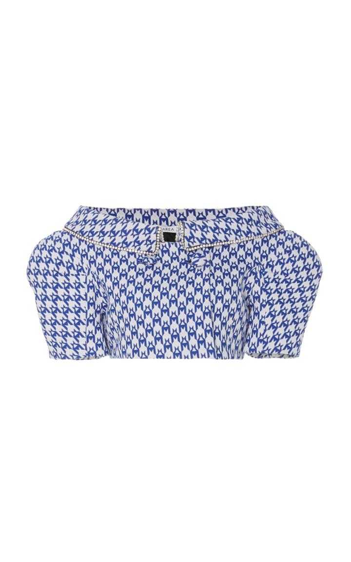Moda Operandi Area Crystal Embellished Printed Cropped Jacket Size: 0