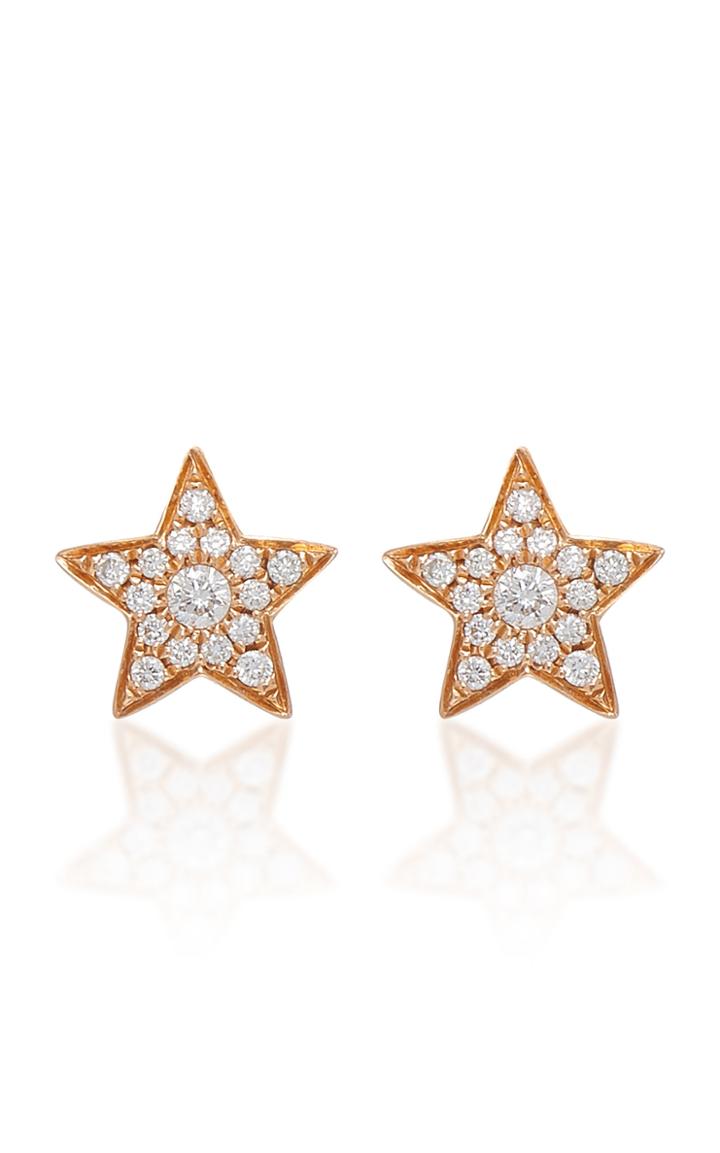 Anita Ko 18k Gold And Diamond Star Studs