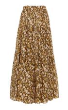 Lee Mathews Ariel Floral-print Linen-silk Maxi Skirt