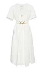 Bottega Veneta Pleated Linen Midi Dress