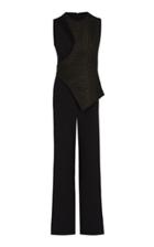 Moda Operandi Safiyaa Amanda Heavy Crepe And Metallic Houndstooth Jumpsuit