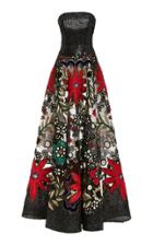 Moda Operandi Naeem Khan Sequined Floral Embroidered Gown