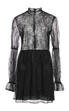 Dondup Smocked Sheer Lace Dress