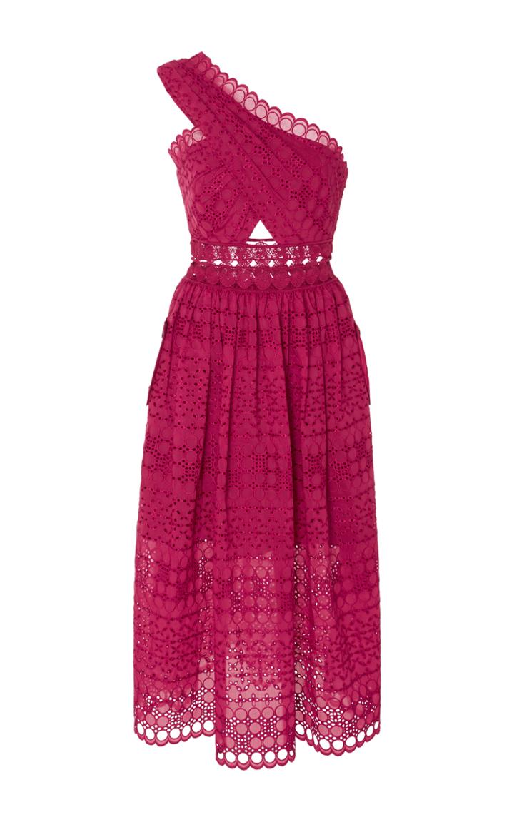Self Portrait One-shoulder Guipure Lace Dress