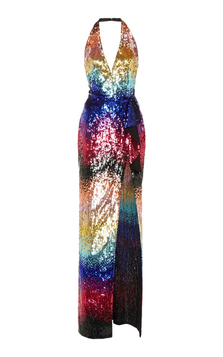 Moda Operandi Zuhair Murad Multi-tone Sequin-embellished Maxi Dress Size: 32