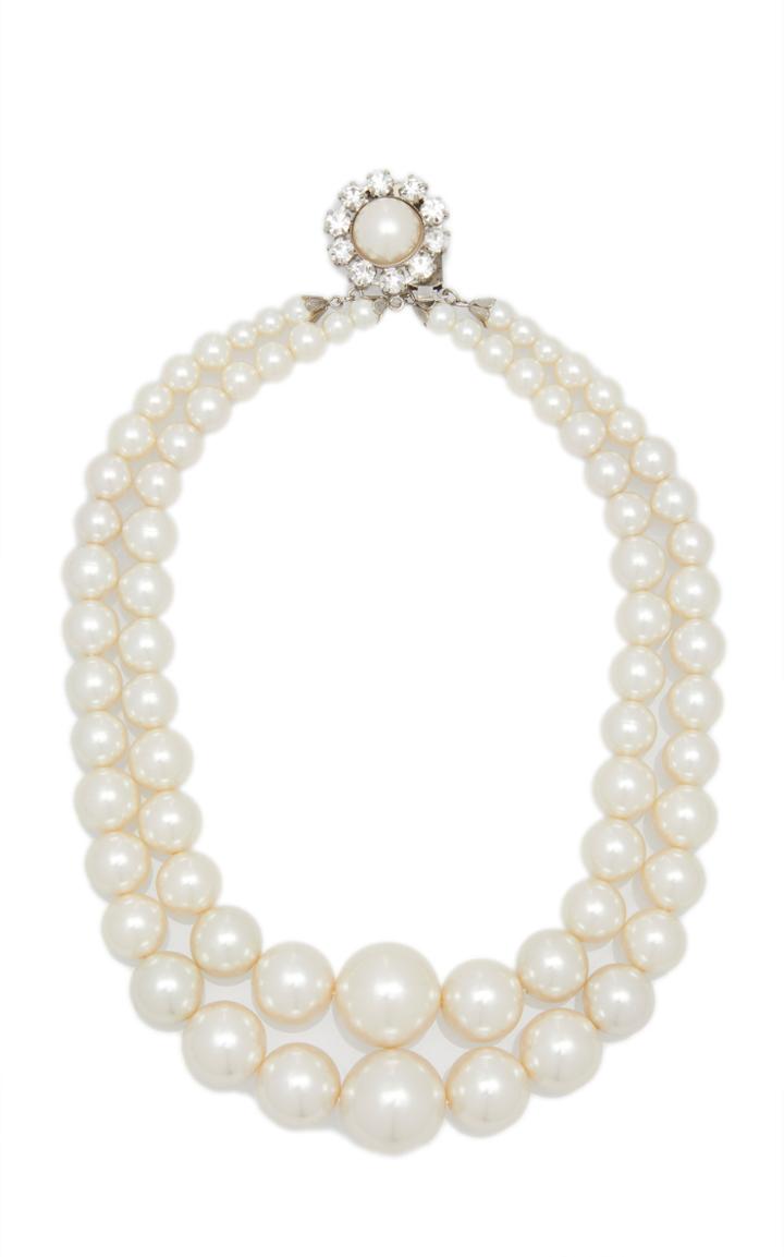 Moda Operandi Alessandra Rich Large Layered Pearl Necklace