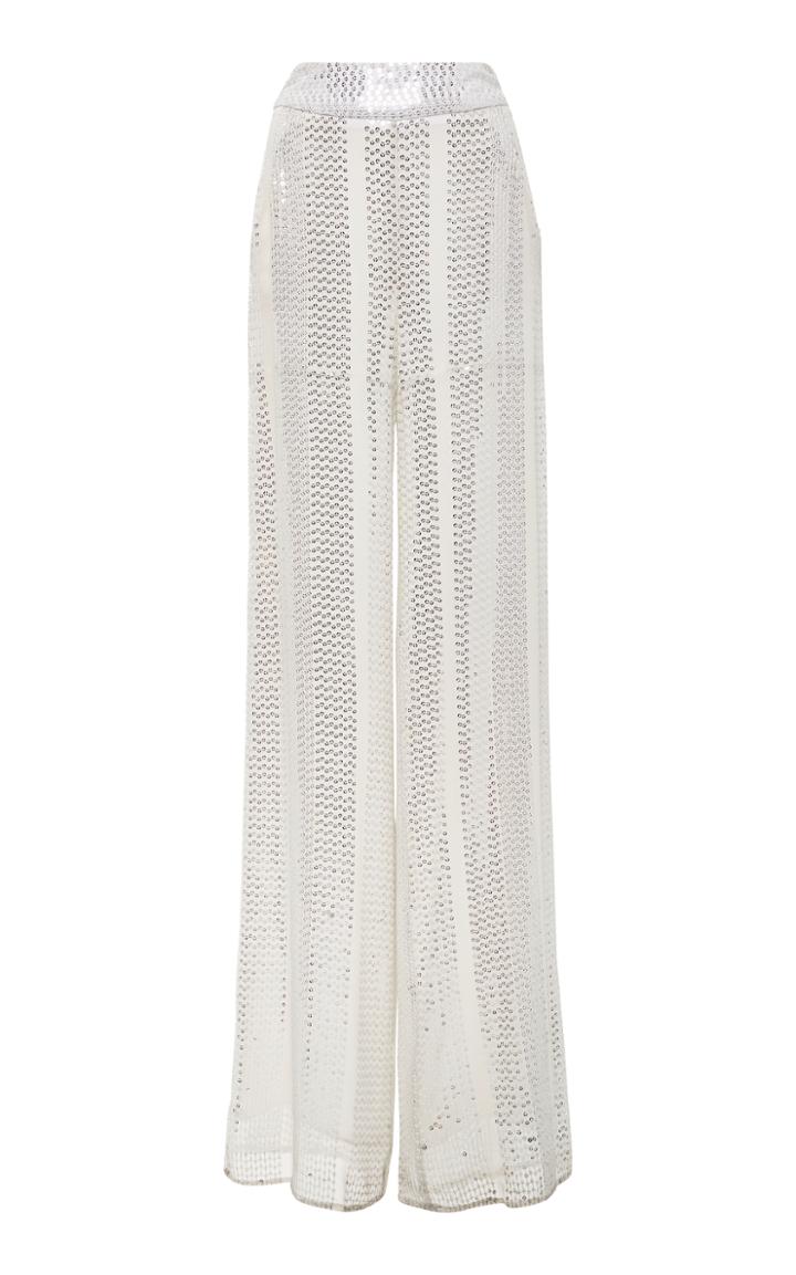 Sally Lapointe Sequin Wide Leg Trousers