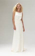 Savannah Miller Amadine Crepe Plunging Back Gown With Side Split