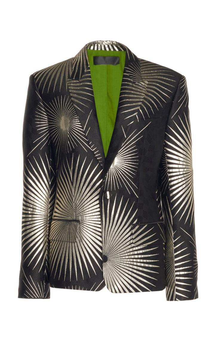 Haider Ackermann Metallic Printed Wool-blend Blazer