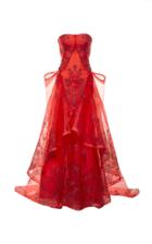 Zac Posen Guipure Lace Strapless Gown