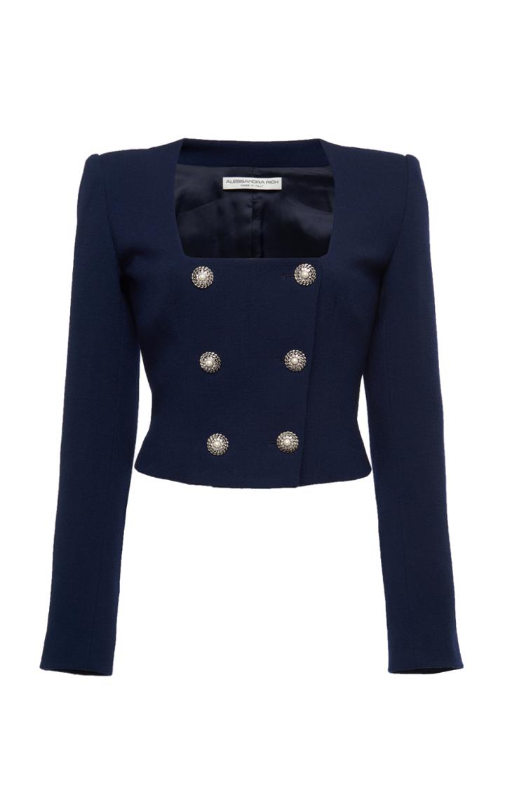 Moda Operandi Alessandra Rich Double-breasted Wool-crepe Jacket