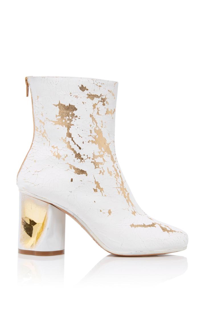Maison Margiela Tabi Craquele' Laminated Ankle Boots