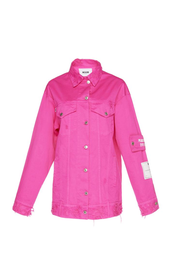 Msgm Contrast Denim Jacket