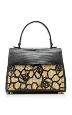Nancy Gonzalez Lexi Small Crocodile And Straw Bag