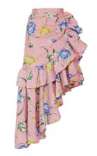Rodarte Floral-print Asymmetric Cloqu Skirt