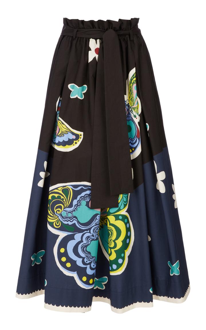 Moda Operandi La Doublej Sardegna Printed High-rise Cotton Skirt