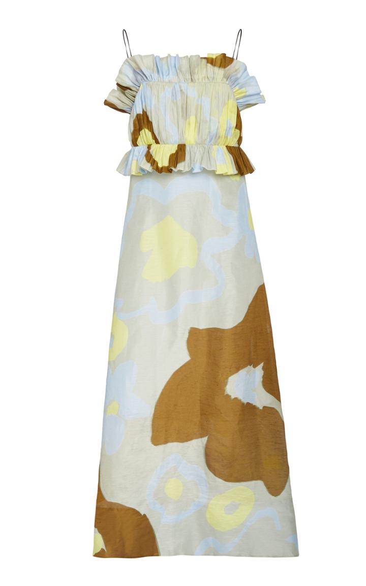 Lee Mathews Kaho Linen-silk Maxi Dress