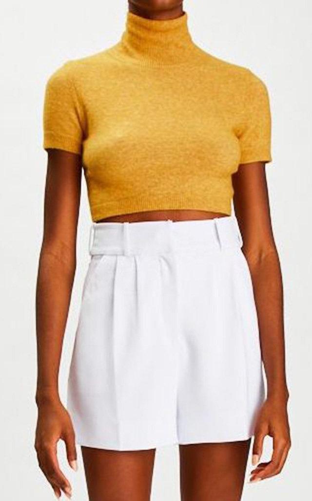 Moda Operandi Sergio Hudson Alpaca Knit Cropped Sweater