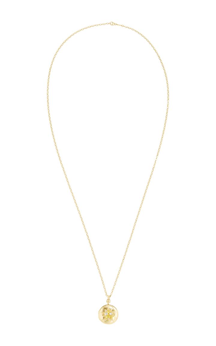 Monica Rich Kosann 18k Yellow Gold Round Burst Locket