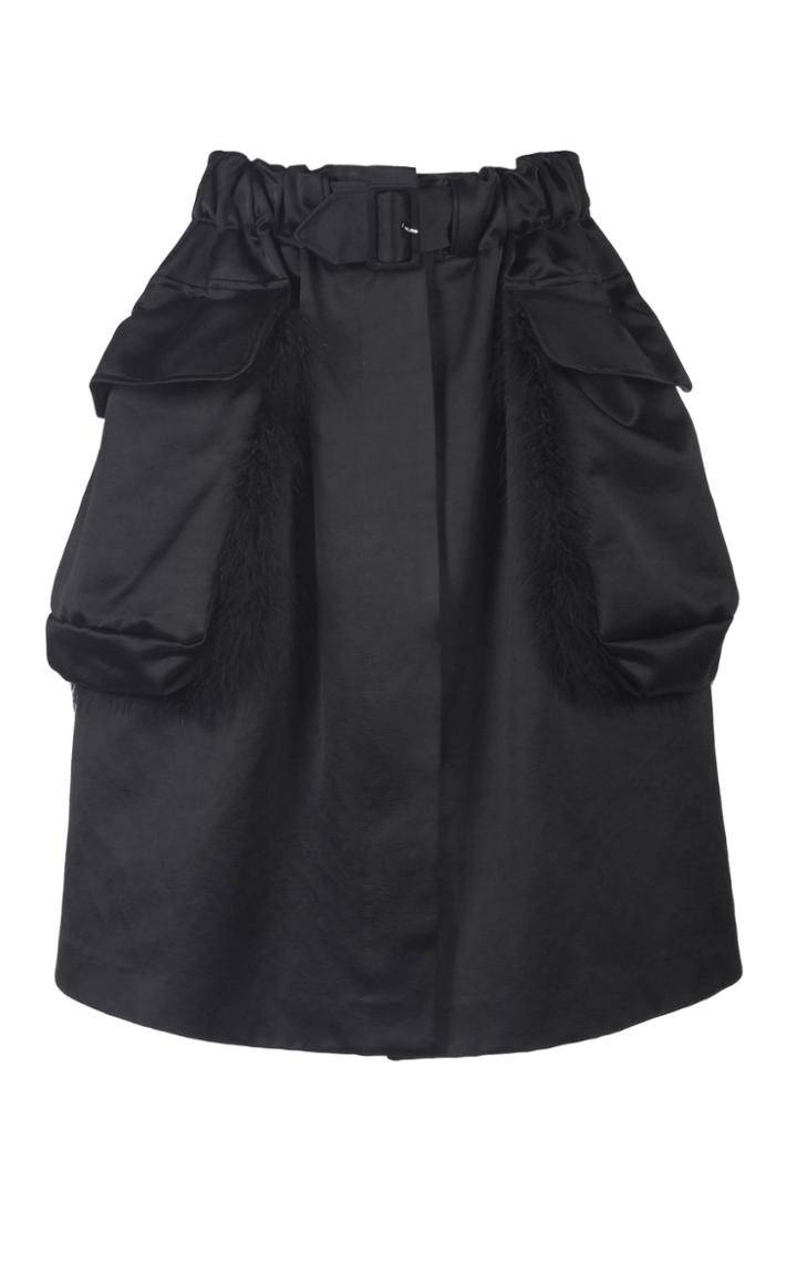 Simone Rocha Belted Skirt With Pockets And Feather Trim