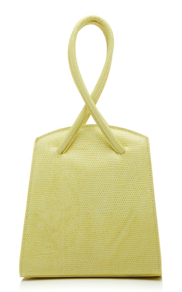 Little Liffner Twisted Lizard Embossed Leather Wristlet Bag
