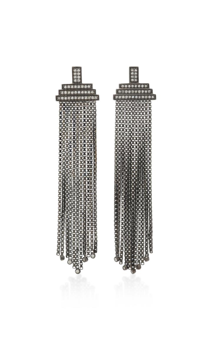 Sorellina Black Rhodium Silver Diamond Earrings