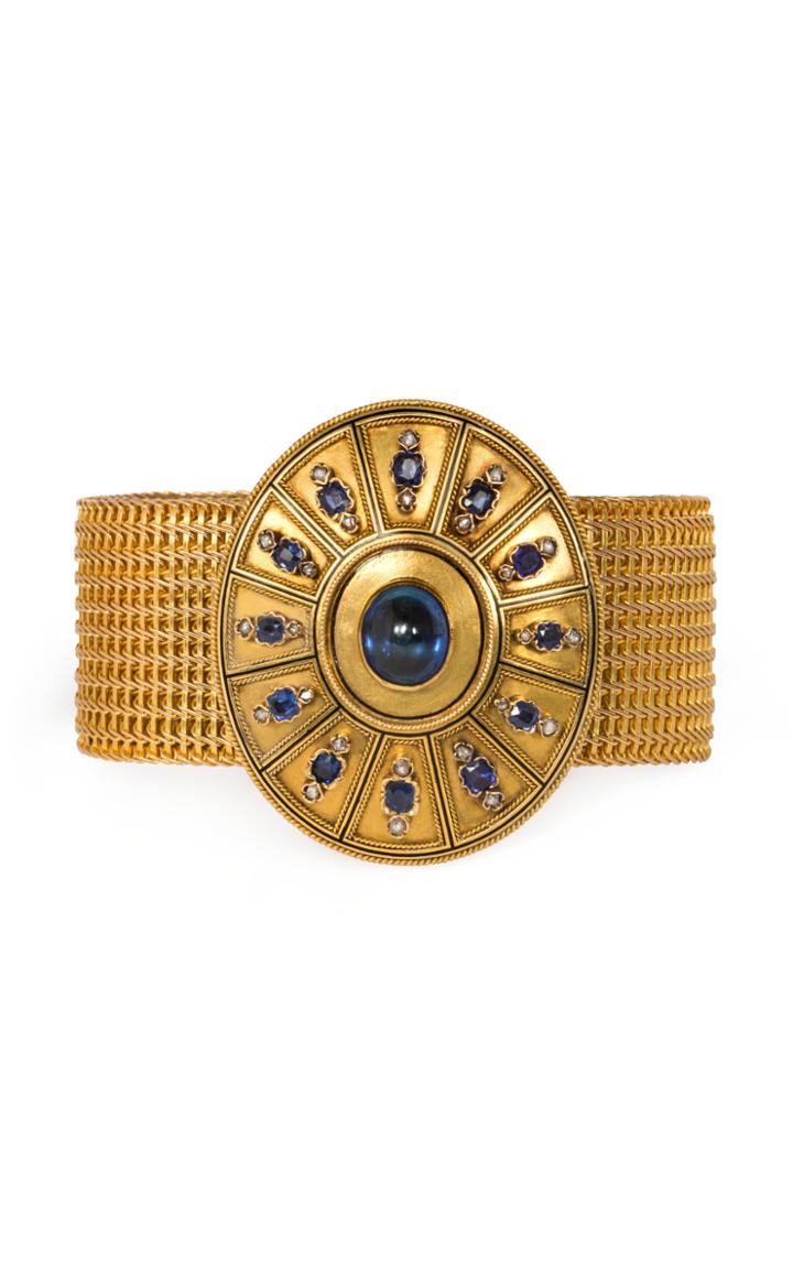 Moda Operandi Kentshire 18k Antique Woven Yellow Gold Bracelet Set With Sapphires &