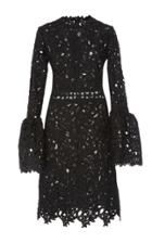 Costarellos Guipure Lace Flared Cuff Dress