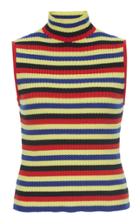 Versace Sleeveless Cotton Ribbed-knit Top