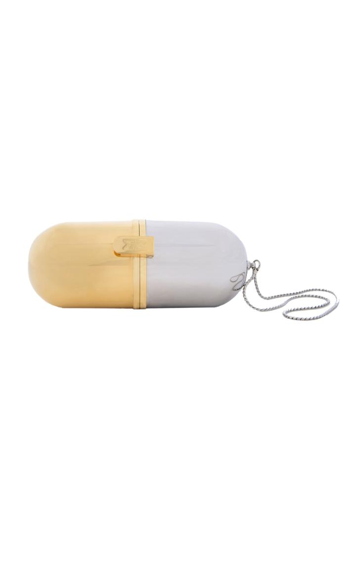 Marzook Pill Two-tone Brass Bag