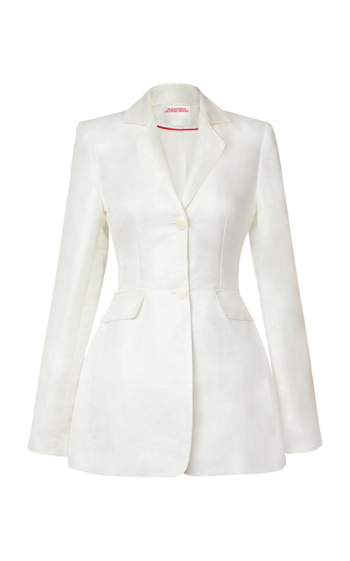 Moda Operandi Alejandra Alonso Rojas Linen-blend Blazer Size: 0