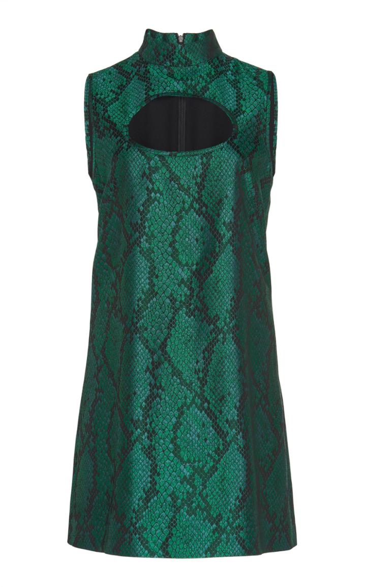 Andrew Gn Python Print Satin Mini Dress