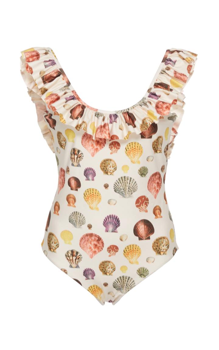 Agua By Agua Bendita Salvia Printed Shell One Piece