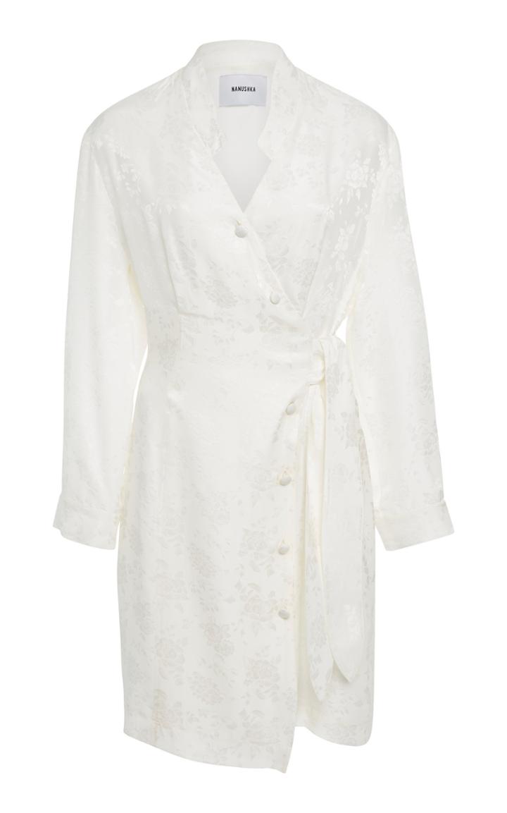 Nanushka Suren Rose Silk Wrap Dress