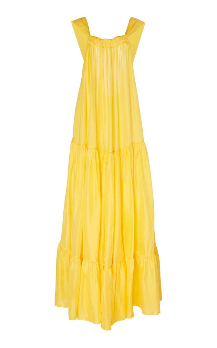 Kalita Asiri Gathered Silk Maxi Dress