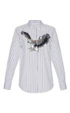 Msgm Eagle Embroidered Button-up Shirt
