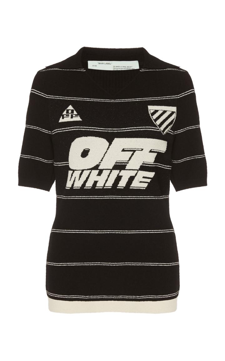 Off-white C/o Virgil Abloh Striped Knit Polo T-shirt