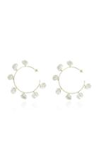 Charms Company Pearls Of Joy Large 14k Yellow-gold Hoop Earrings