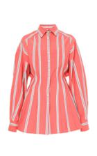 Carolina Herrera Oversized Striped Poplin Shirt