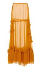 Agua De Coco Specialorder-high Waisted Sheer Maxi Skirt-rush-dk
