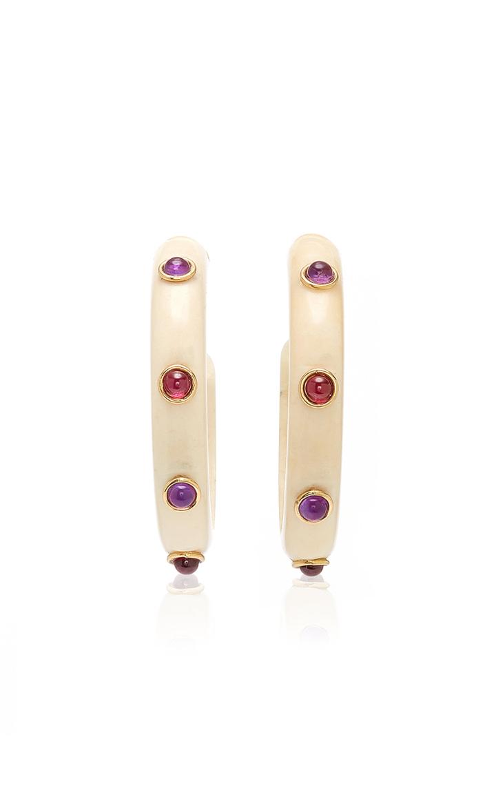 Eduarda Brunelli Amethyst And Orange Agate Savannah Hoops