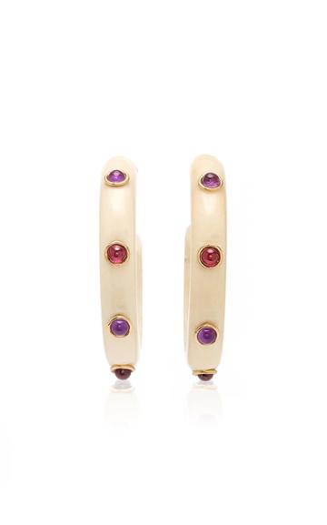 Eduarda Brunelli Amethyst And Orange Agate Savannah Hoops