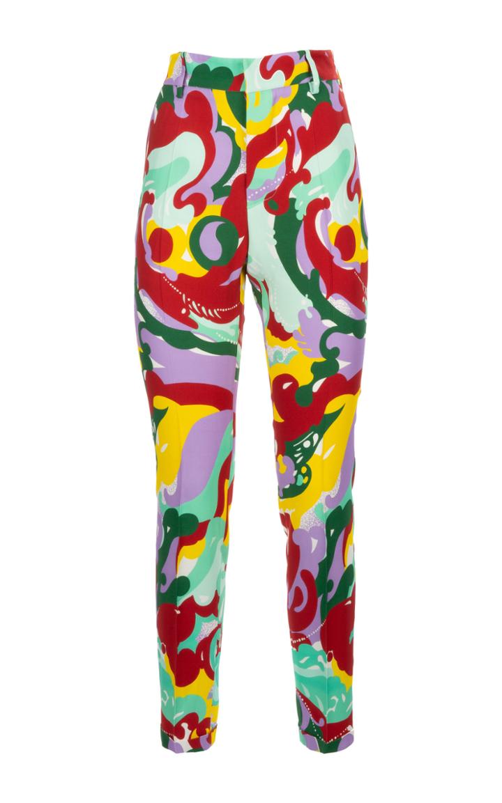 La Doublej Hip Capri Pleated Crepe Pants