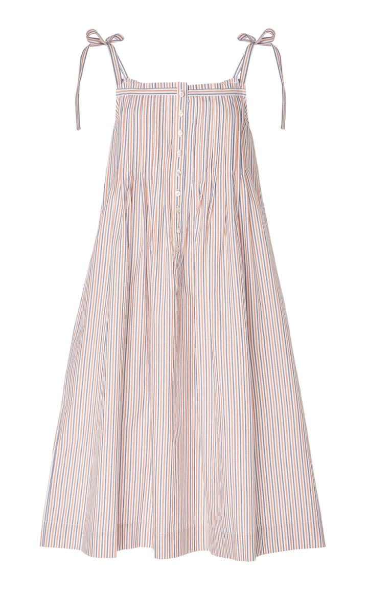 Loup Charmant Kapari Striped Cotton-poplin Midi Dress