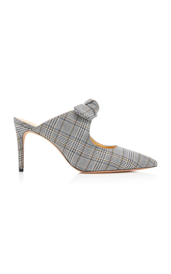 Alexandre Birman Evelyn Checked Twill Mules