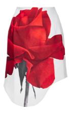 Karla Spetic Priscilla Rose Print Asymmetric Contour Mini Skirt
