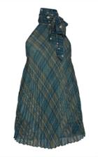Luisa Beccaria Pussy Bow Plaid Silk Chiffon Blouse