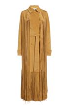 Moda Operandi Gabriela Hearst Cattell Fringed Suede Double-breasted Trench Coat